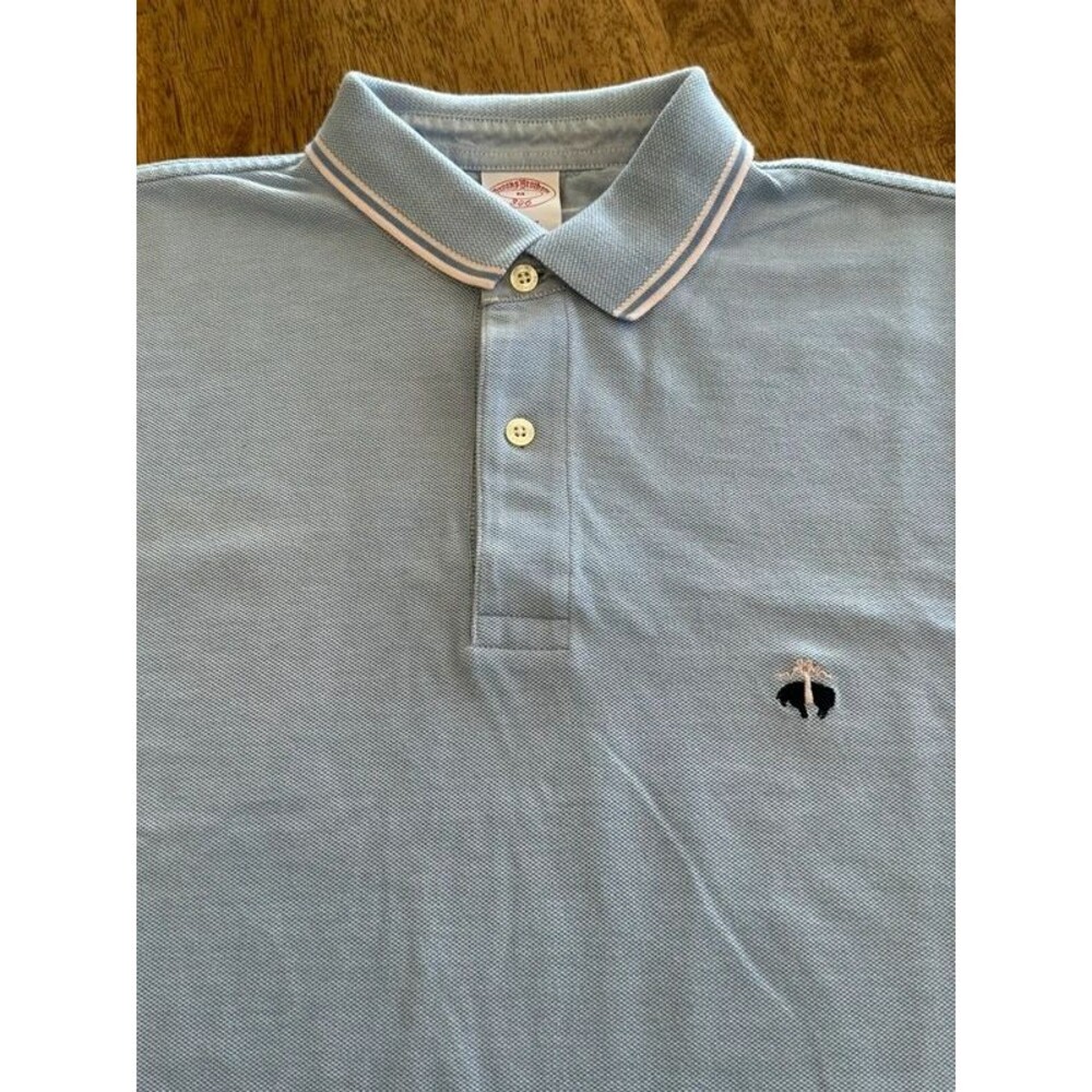 Brooks Brothers 346 Men’s Light Blue Polo Shirt M Striped Trim Preppy